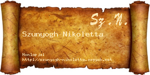 Szunyogh Nikoletta névjegykártya