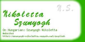 nikoletta szunyogh business card